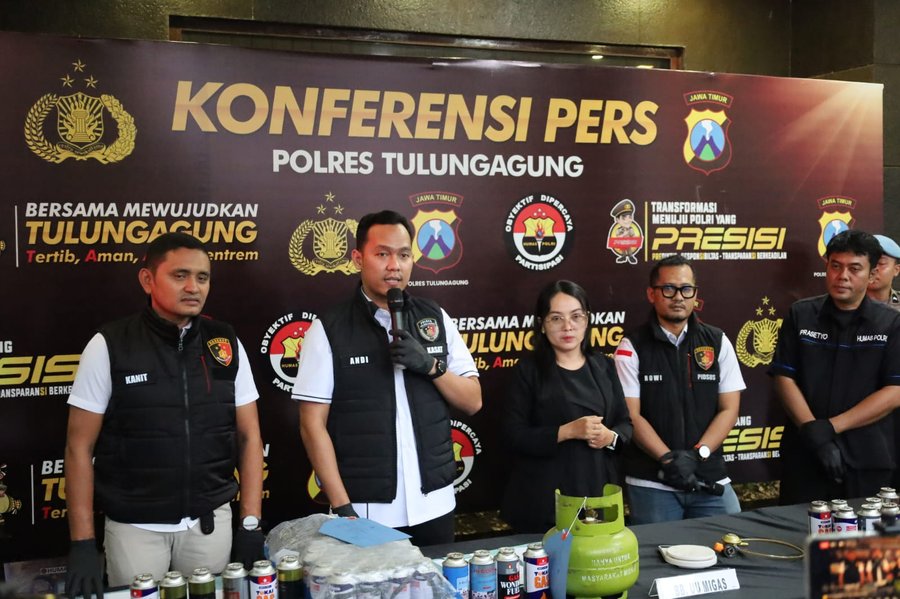 Satreskrim Polres Tulungagung Ungkap Kasus Penyalahgunaan LPG 3 Kg Subsidi Untuk Isi Ulang Gas Porta