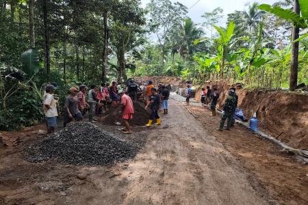 Progres Pembangunan TMMD ke128 di Desa