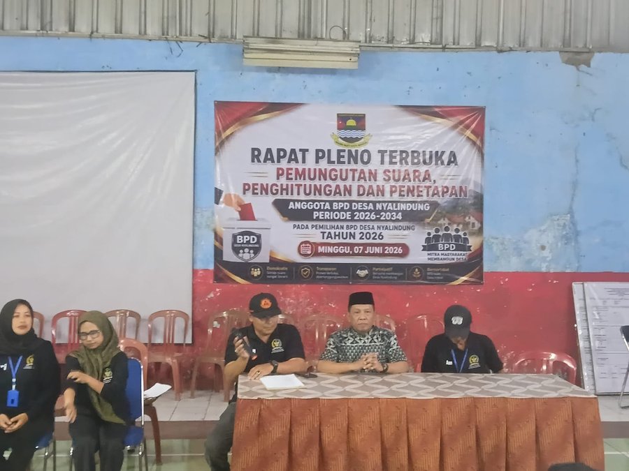 Rapat Pleno Terbuka Pemilihan Anggota DPD Desa Nyalindung Periode 2026–2034