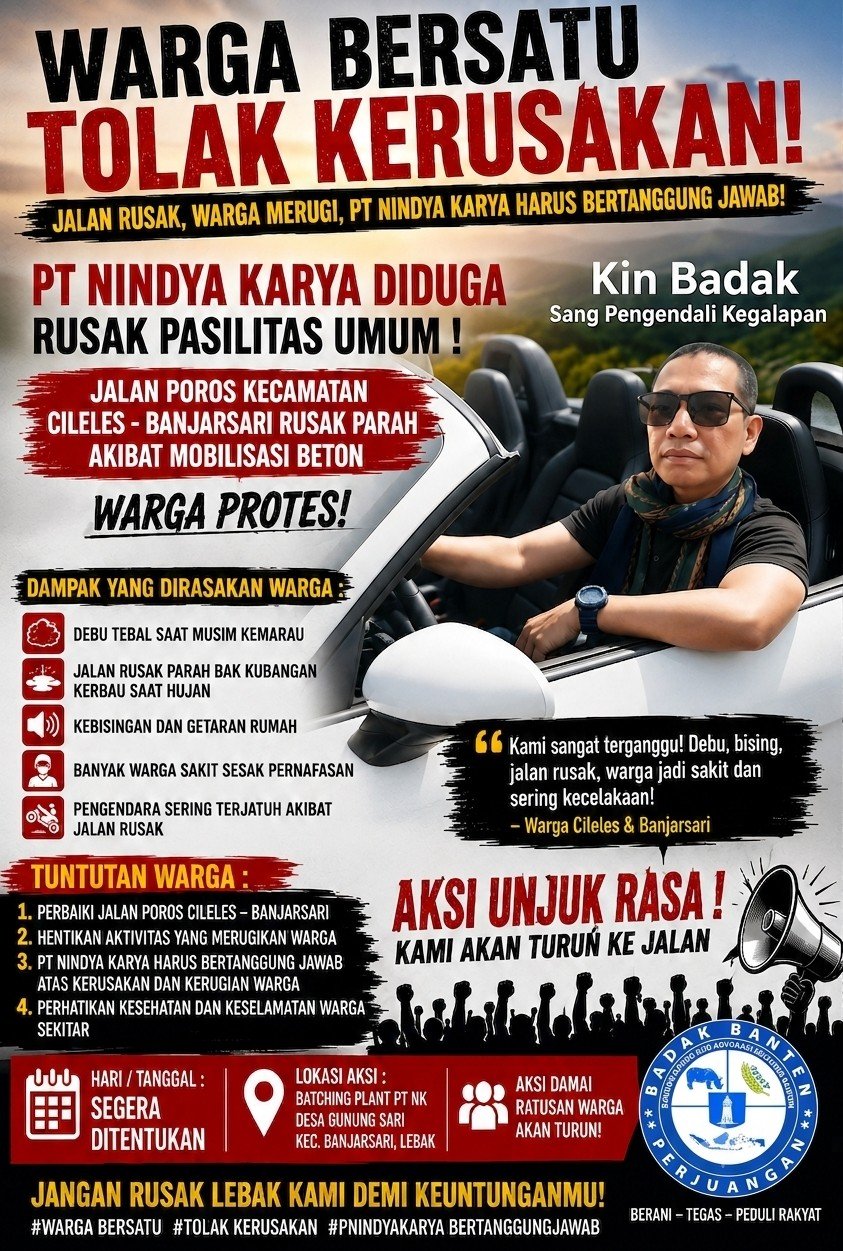 Mobilisasi Beton Proyek Tol Serang–Panimbang Diduga Rusak Jalan, Badak Banten Perjuangan Turun tanga