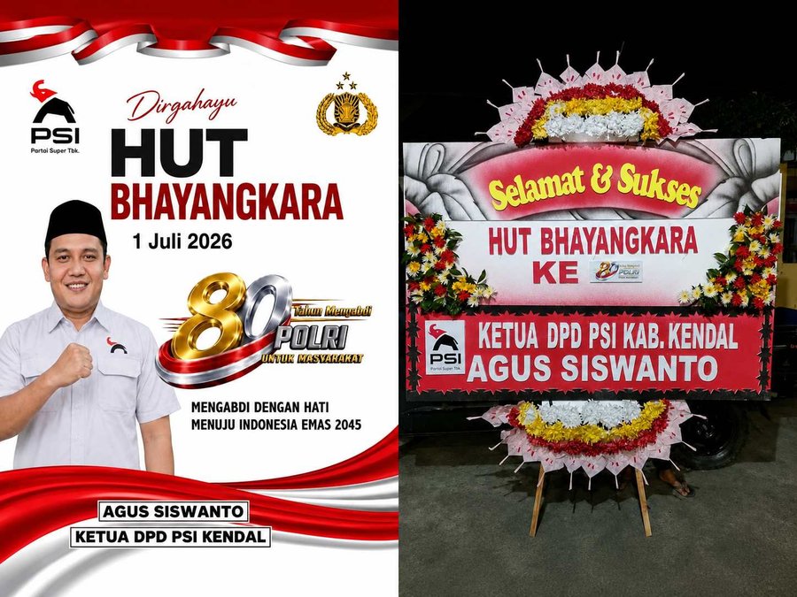 HUT Bhayangkara ke-80, Ketua PSI Kendal Agus Pajero Sampaikan Apresiasi untuk Polri