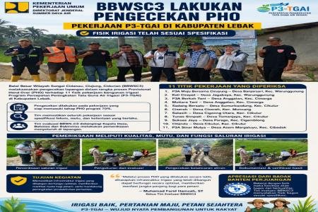 BBWSC3 Lakukan Pengecekan PHO Pekerjaan P3TGAI Di Kab Lebak M Farid H 