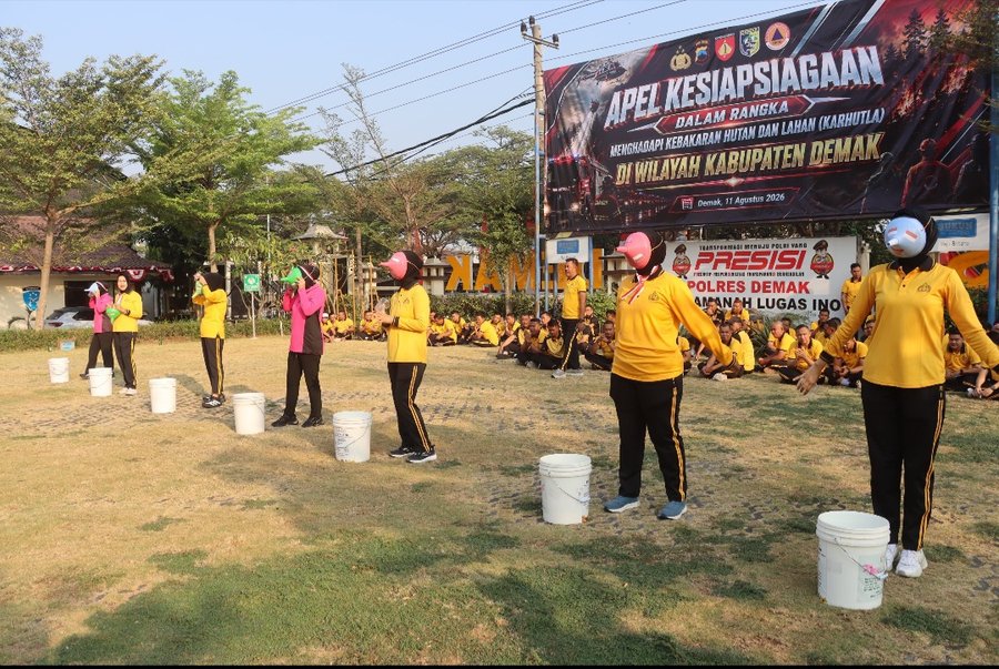 Sambut HUT Ke-81 RI, Polres Demak Gelar Lomba Perkuat Kekompakan