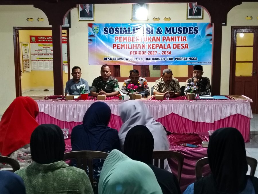 Batuud Koramil 03-Kalimanah Hadiri Sosialisasi dan Musdes Pembentukan Panitia Pilkades Desa Kedungwu