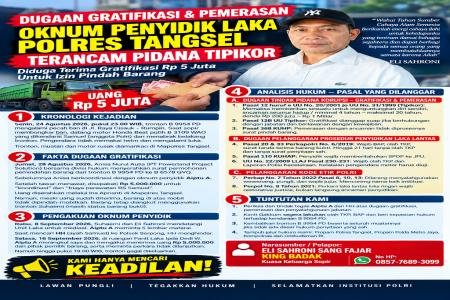 Dugaan Gratifikasi Rp5 Juta di