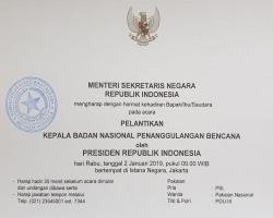 Presiden akan lantik kepala BNPB