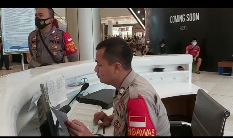 Polres Tangerang Kabupaten, Sosialisasikan Protokol Kesehatan Di Mall 