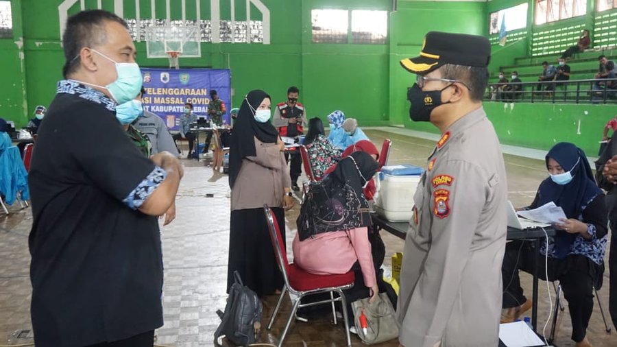 Kapolres Lebak Tinjau Pelaksanaan Vaksinasi Massal Di Gor Ona Rangkasb