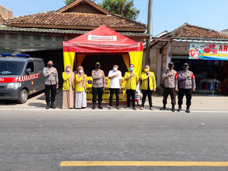 Upaya Brantas Covid 19 Polsek Cinangka Porles Cilegon Dirikan Pembagia