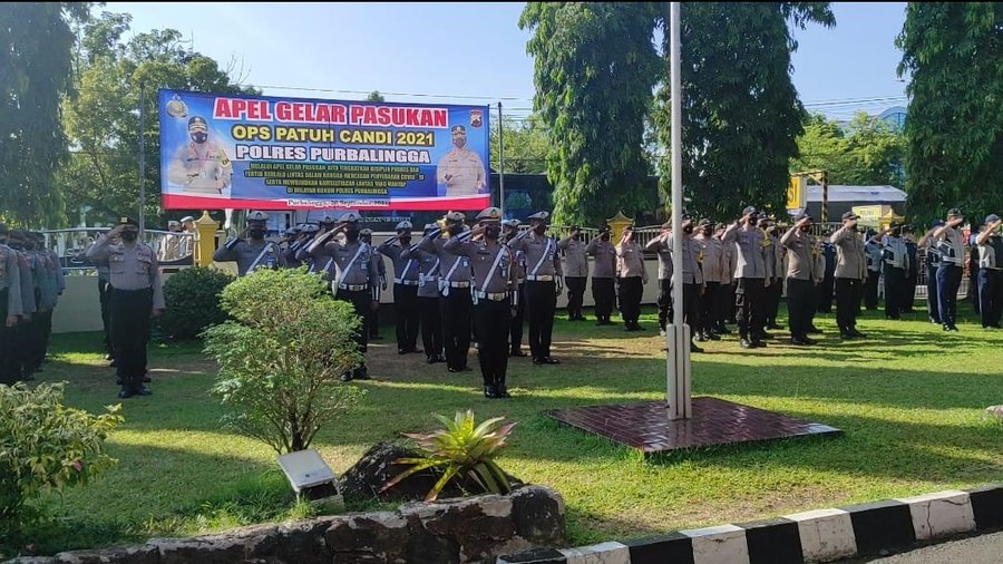 Gelar Pasukan Tanda Dimulainya Operasi Patuh Candi 2021 Polres Purbali