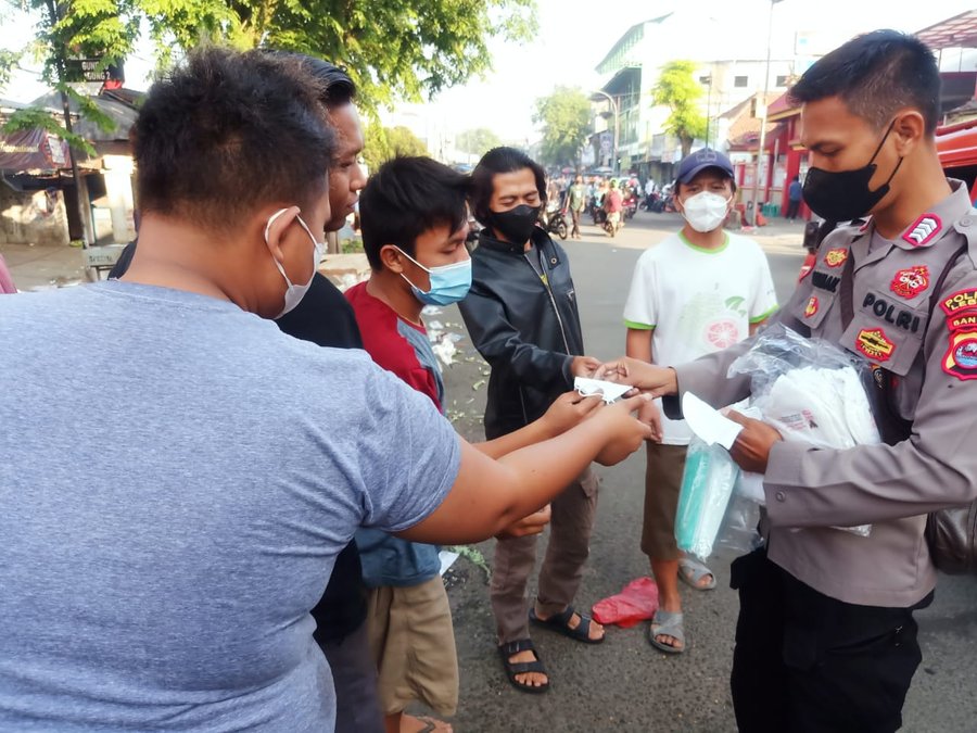 Rutinitas Polres Lebak Polda Banten Bersama Satgas Covid 19 Jaga Keseh