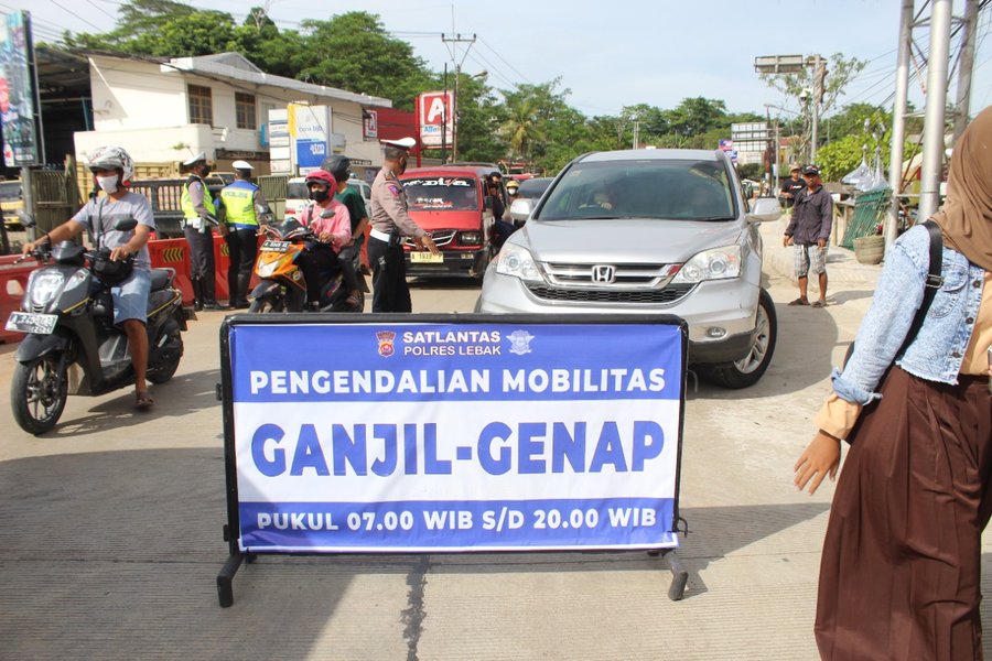 Kasat Lantas Polres Lebak Pimpin Sosialisasi Dan Uji Coba Pembatasan M