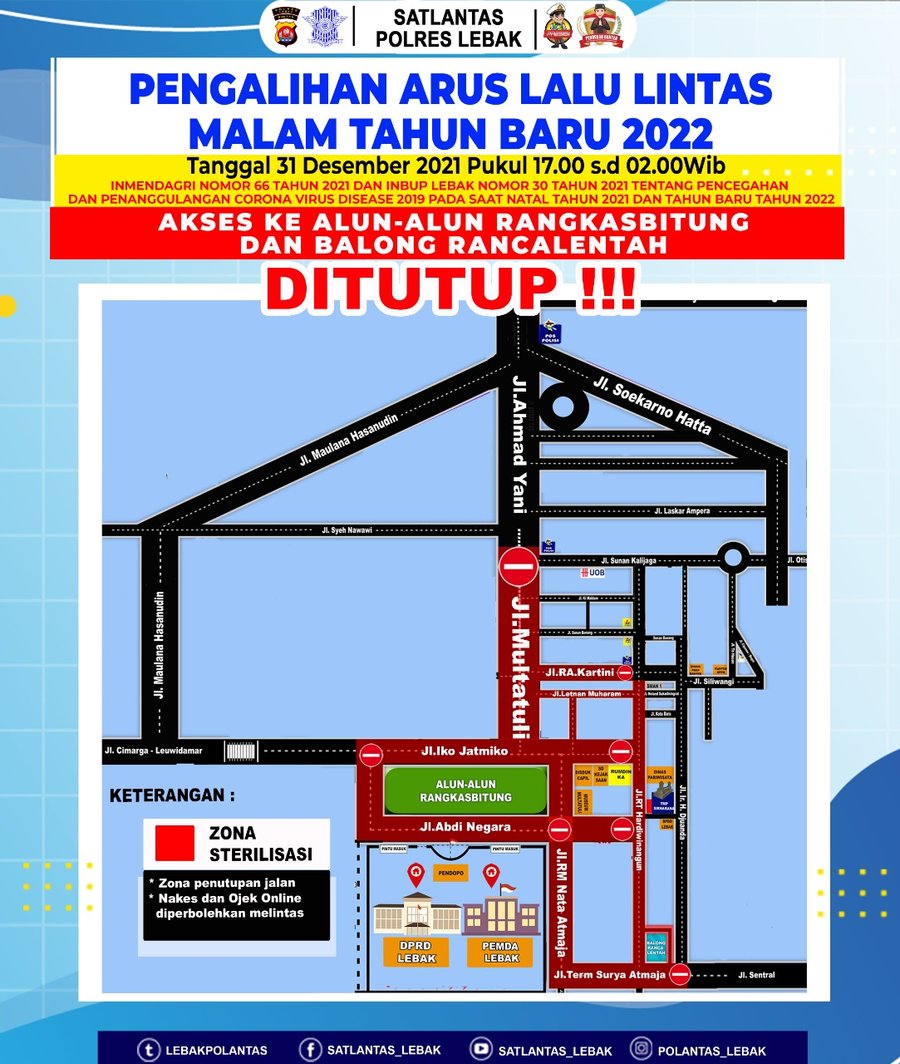 Malam Tahun Baru Akses Ke Alun alun Rangkasbitung Dan Balong Ranca Len