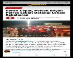 Gerak Cepat Bantu Padamkan Api Polsek Bayah Polres Lebak Datangi Lokas