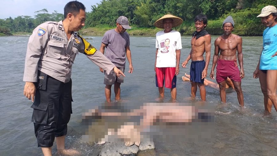 Mayat Seorang Pria Ditemukan Di Sungai Klawing Bojongsari