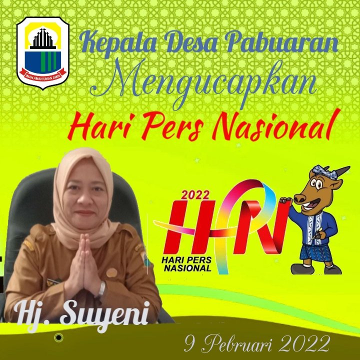 Kepla Desa Pabuaran Mengucapkan Hari Pers Nasional (hpn) 9 Pebruari 20