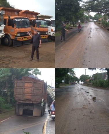 Ruas Jalan Nasional Cigeulis Panimbang, Licin Dan Kotor Diduga Dampak 
