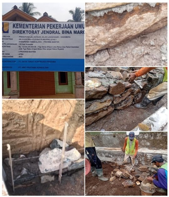 Diduga Pengerjaan Preservasi Jalan Ruas Langen Sari  Kadubera Terkesan