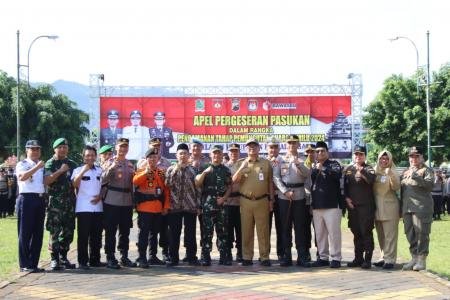 Polres Banjarnegara Gelar Apel Pergeseran Pasukan Pengaman Pemilu 2024