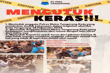 Petugas Pukuli Empat Mahasiswa Saat Aksi  Unjuk Rasa di Kota Tangerang