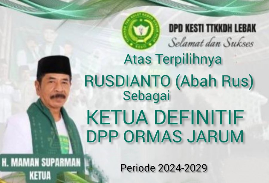 H Maman Sp Ketua Ttkkdh Mengucapkan Selamat Kepada Rusdianto Atas Terp