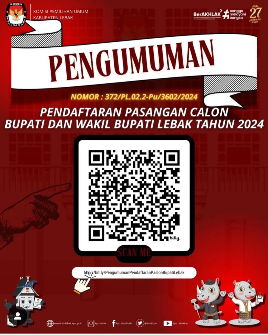 Pengumuman Kpu Lebak Terkait Pendaftaran Pasangan Calon Bupati Dan Wak