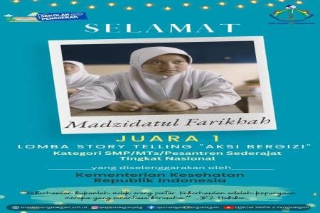 Siswa Teladan SMPN 2 Pengadegan Raih Juara Story Telling Tingkat Nasio