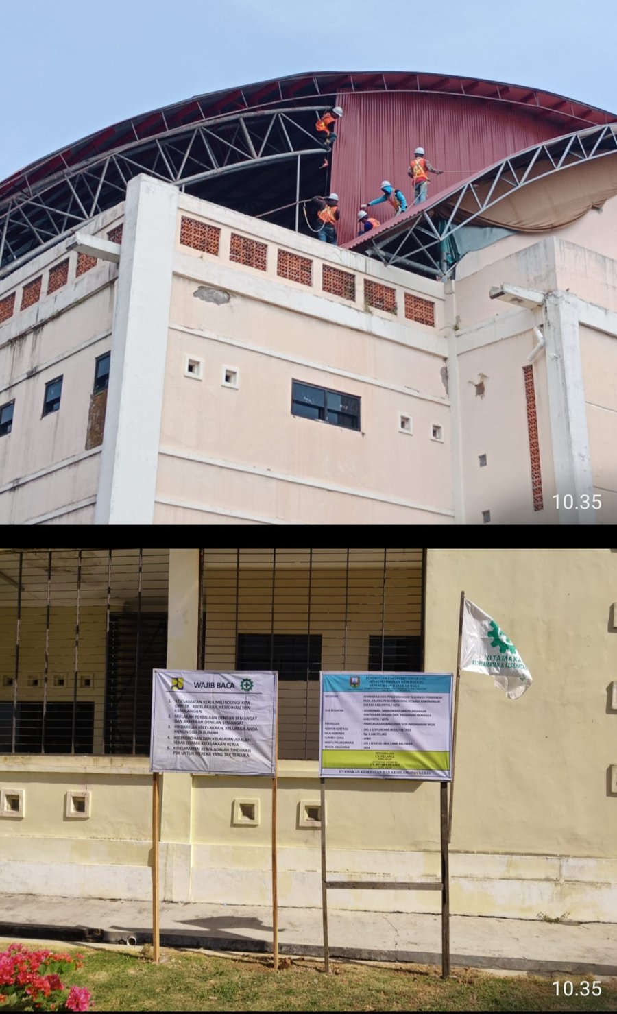 Proges Mendekati 90 Persen Proyek Rehabilitasi Gor Wujil Kabupaten Sem