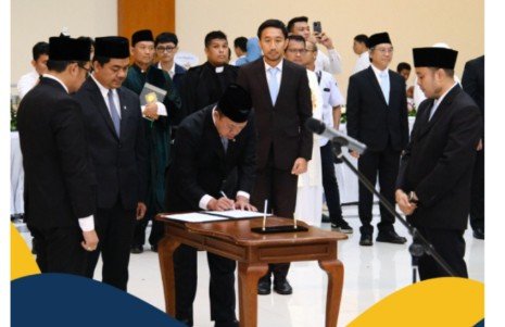 Menteri Nusron Jadi Saksi Pelantikan Pejabat Generasi Pertama Di Kanto