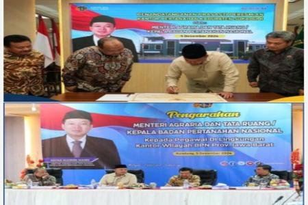 Menteri Nusron Tandatanngani Prasasti Persemian Kantor Pertanahan Kabu