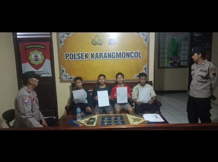 Pelajar Meresahkan Warga Karena Trek trekan Dibawa Ke Polsek Karangmon