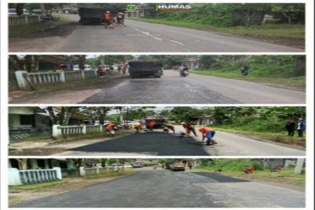 DPUPR Banten Melalui UPTD PJJ Lebak Lakukan Tambal Sulam Jalur Mudik L