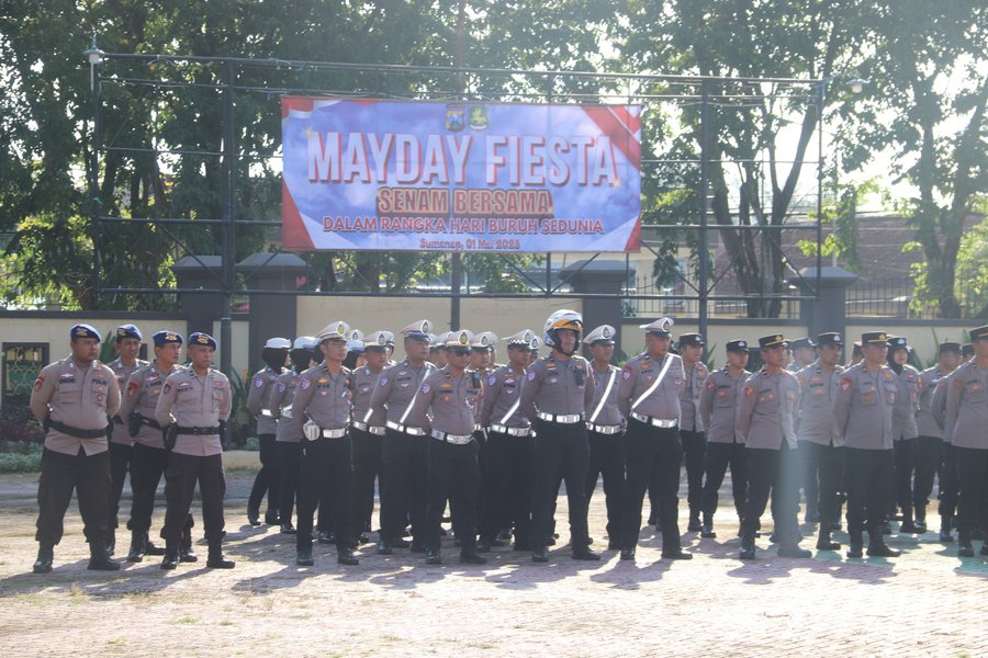 Kapolres Sumenep Pimpin Apel Siaga Peringatan Hari Buruh Internasional