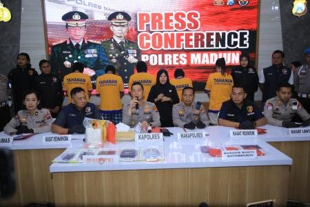 Polres Madiun Berhasil Bongkar Jaringan Narkoba 4 Tersangka dan 11 Kg 