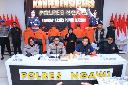 Polres Ngawi Berhasil Ungkap Upaya Penjualan Ilegal 178 Ton Pupuk Bers