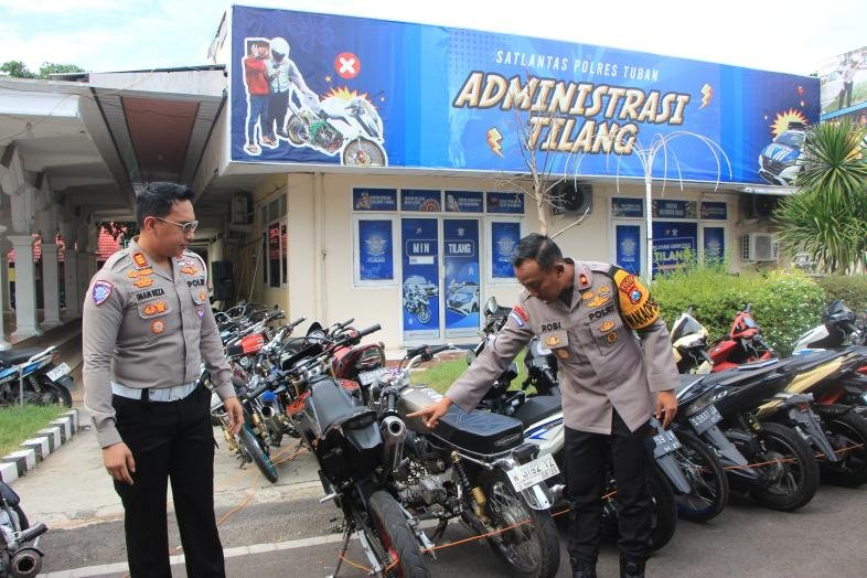 Respon Pengaduan Masyarakat Polres Tuban Amankan 65 Unit Motor Tidak S