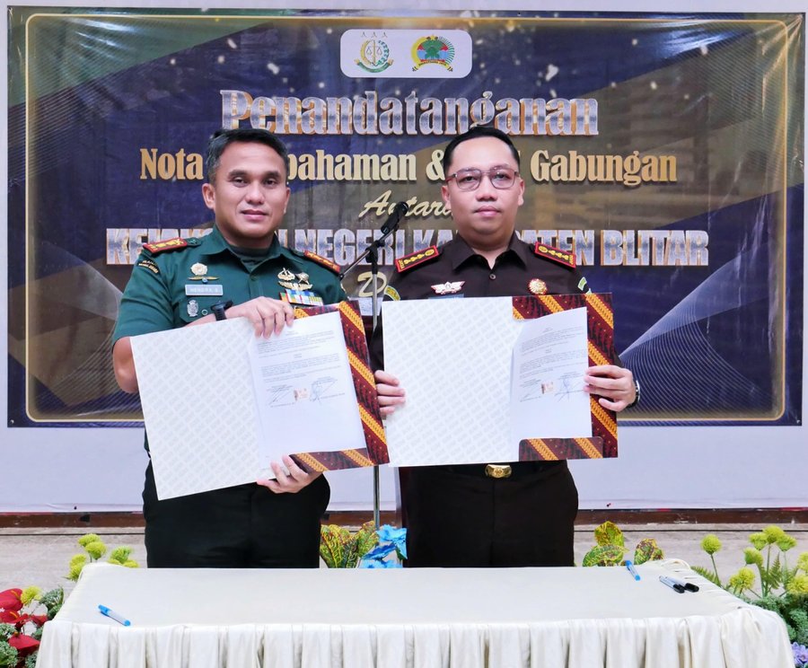 Tingkatkan Sinergitas, Kodim 0808 Dan Kejari Kabupaten Blitar Teken Pe