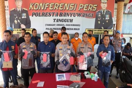 Polresta Banyuwangi Bongkar Sindikat Curanmor Empat Tersangka Diamanka