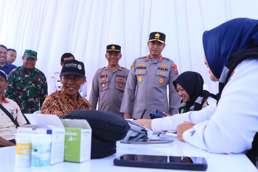 Polres Ngawi Gelar Bakti Kesehatan Gratis Warga Padas : Terima Kasih P