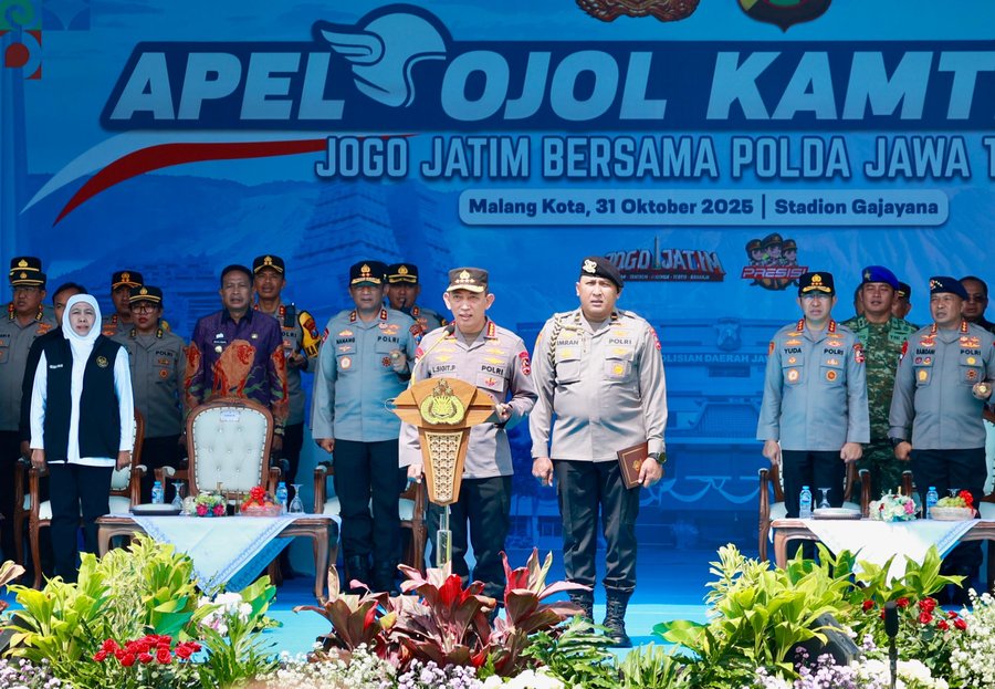 Kapolri Apresiasi Sinergi Polda Jatim Dan Komunitas Ojol Dalam Apel Ka