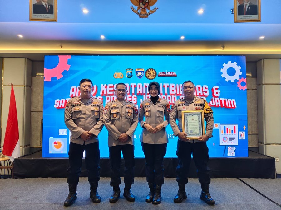 Polres Sumenep Terima Penghargaan Polda Jatim Atas Banit Binpolmas Ban