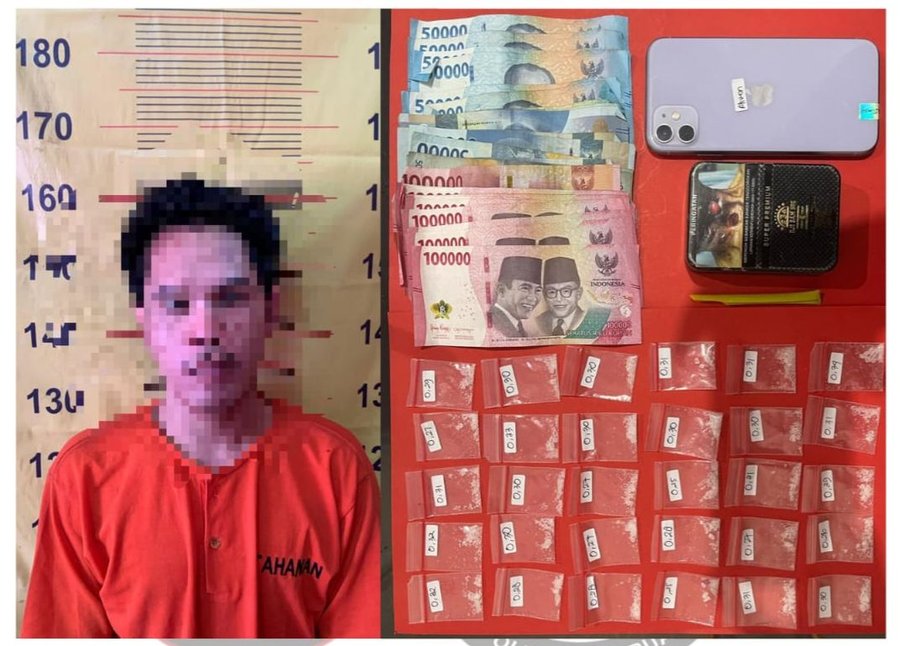 Polres Pasuruan Tangkap Pengedar Sabu Di Prigen, Beserta 30 Poket Siap