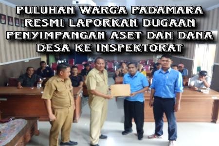 Puluhan Warga Desa Padamara Lapor ke Inspektorat Desak Audit TKD Progr