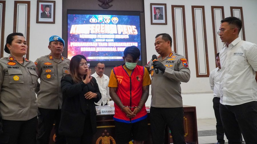 Polrestabes Surabaya Amankan Tersangka Penganiayaan Berujung Maut Di S