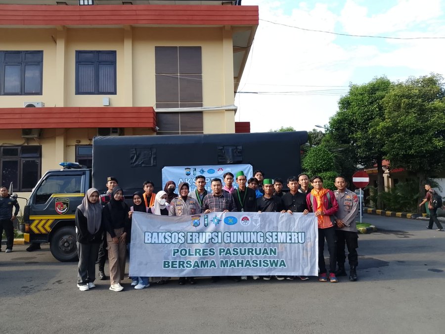 Polres Pasuruan Dan Aliansi Mahasiswa Berangkatkan Bantuan Untuk Korba