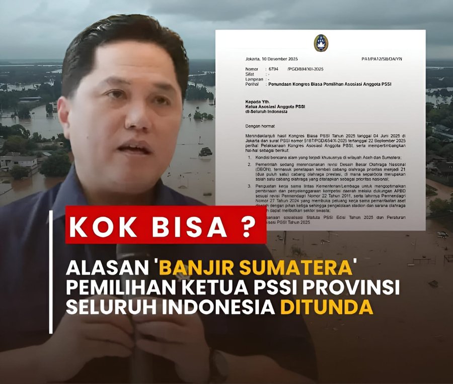 Blunder Pssi, Menunda Kongres Pemilihan Dengan Alasan Bencana Alam : K