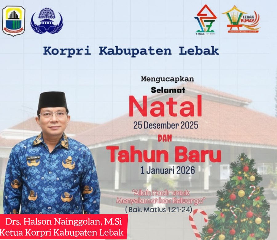 Korpri Kabupaten Lebak Ucapkan Selamat Natal 2025 Dan Tahun Baru 2026