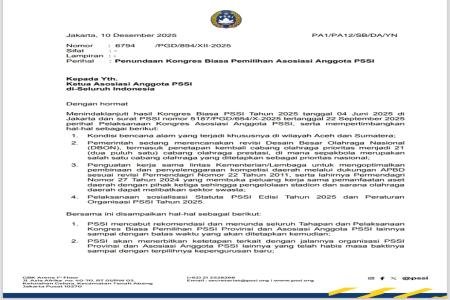 BLUNDER PSSI MENUNDA KONGRES PEMILIHAN DENGAN ALASAN BENCANA ALAM  KEP