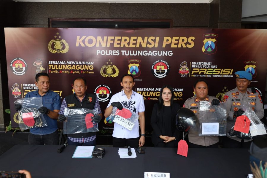 Polres Tulungagung Amankan 2 Tersangka Jambret Di Dua Tkp