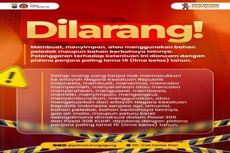 Polres Tulungagung Ingatkan Sanksi 15 Tahun Penjara bagi Pemilik Bahan